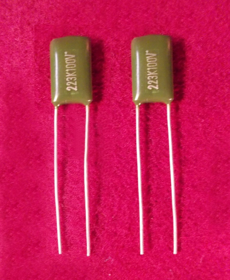 Polyester Film Capacitors, .022uf/microfarad, 100v/volt, Radial
