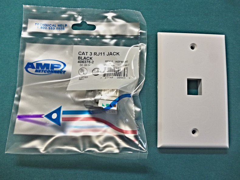 AMP 406375-2 Modular Ethernet Connectors, RJ11 + Wall ... rj25 jack wiring 