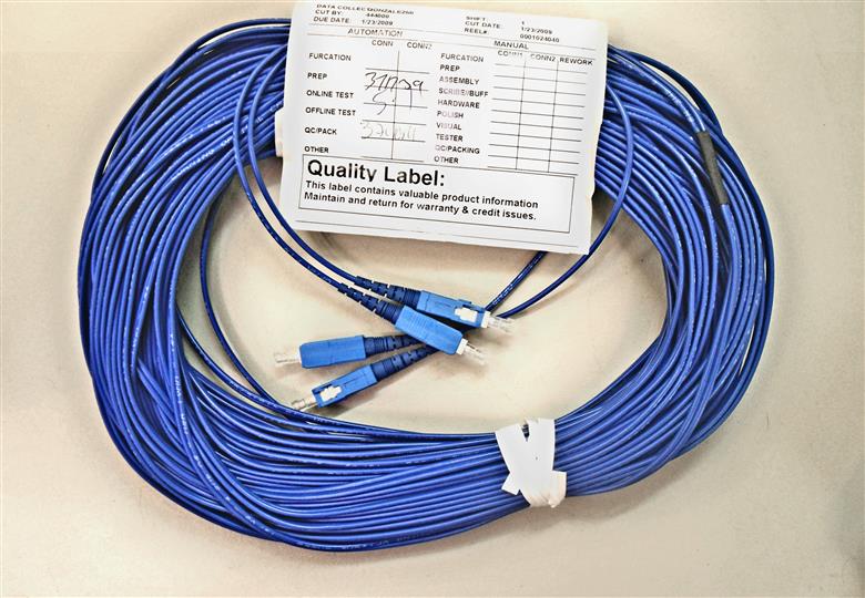 Fiber Optic Cable, Corning, SCUPC/SCUPC, 2 fiber, 585802H5120065F, Blue