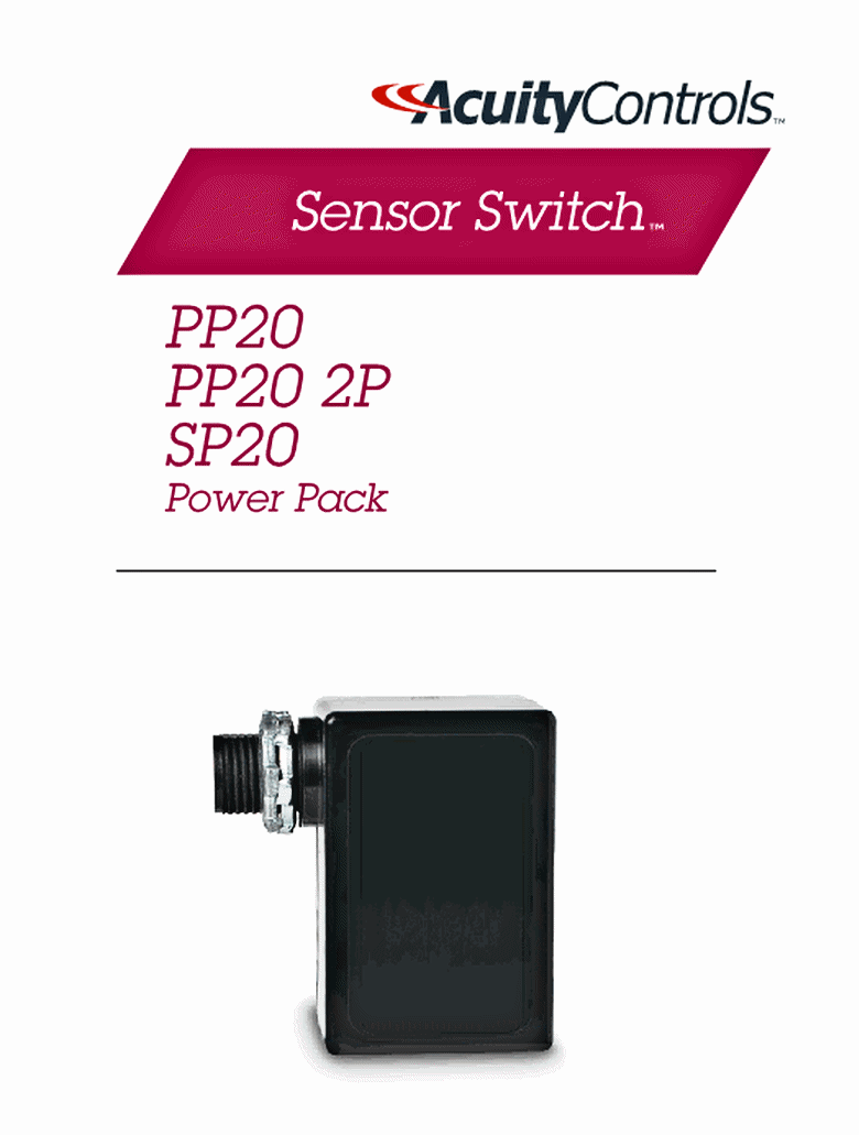SensorSwitch PP20, Power Supply for Room Occupancy Sensor w/relay